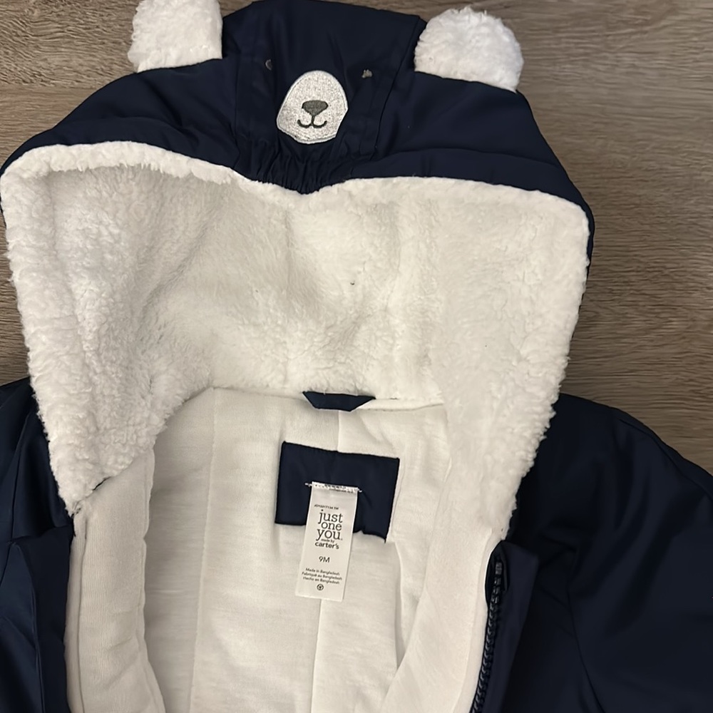 Carter's Baby Bear Hooded Snowsuit Size 9M - Picture 8 of 10